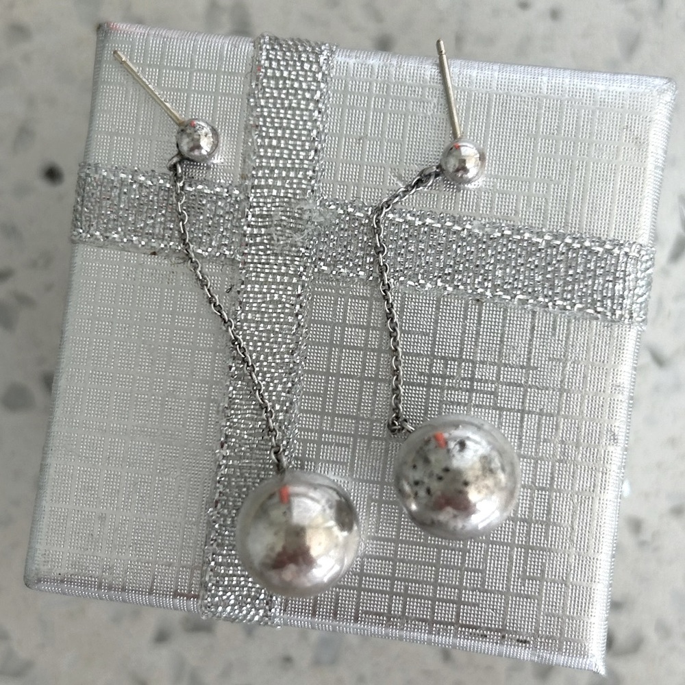 TIFFANY sterling, silver, classic earrings.